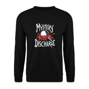 Fragen Sie mich nach meiner mysteriösen Entlassung - Unisex Pullover - Schwarz - Vorne - Alina (178cm) & Michal (187cm)