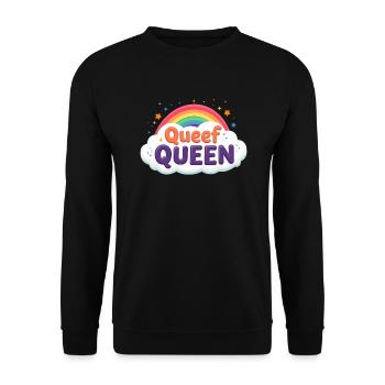 Queef Queen Women's Vulgär Verrückt Peinlich - Unisex Pullover - Schwarz - Vorne - Alina (178cm) & Michal (187cm)