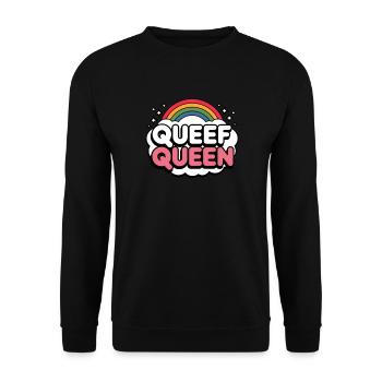 Queef Queen Women's Vulgär Verrückt Peinlich - Unisex Pullover - Schwarz - Vorne - Alina (178cm) & Michal (187cm)