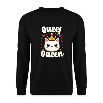 Queef Queen Damen Vulgär peinlicher Raunchy - Unisex Pullover - Schwarz - Vorne - Alina (178cm) & Michal (187cm)