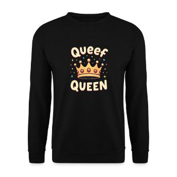 Queef Queen Damen Vulgär peinlicher Raunchy - Unisex Pullover - Schwarz - Vorne - Alina (178cm) & Michal (187cm)