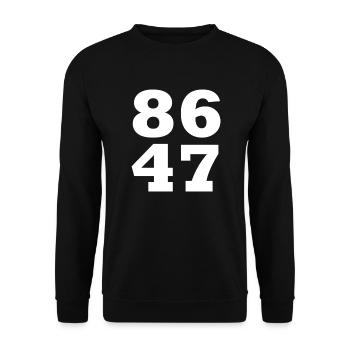 86 47 Anti- Subtiler Anti- 8647 - Unisex Pullover - Schwarz - Vorne - Alina (178cm) & Michal (187cm)