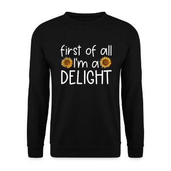 Tout d’abord, je suis un délice - Sweat-shirt Unisexe - noir - Devant - Alina (178cm) & Michal (187cm)