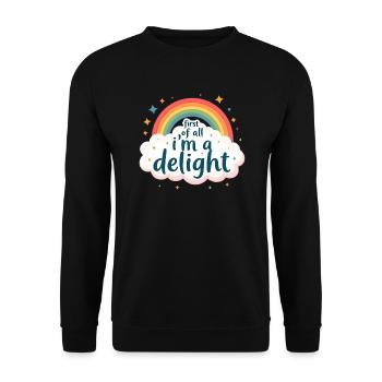 Tout d’abord, je suis un délice - Sweat-shirt Unisexe - noir - Devant - Alina (178cm) & Michal (187cm)
