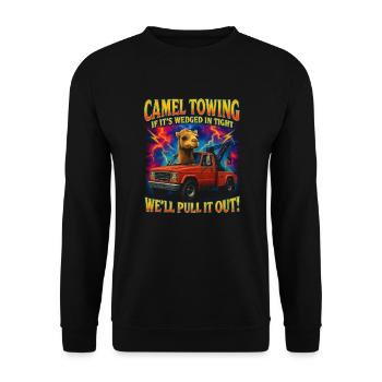 Camel Towing Raunchy Funny Camel Towing for - Unisex Sweatshirt - black - Front - Alina (178cm) & Michal (187cm)