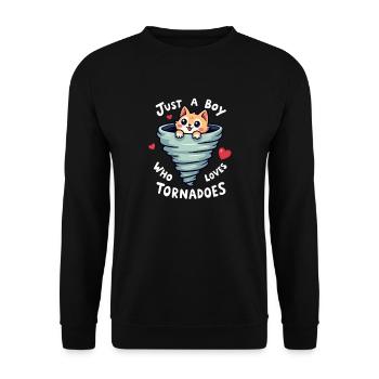 Nur ein Junge, der Tornados liebt, Sturmmeteorolog - Unisex Pullover - Schwarz - Vorne - Alina (178cm) & Michal (187cm)