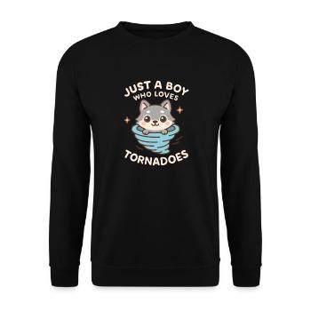 Nur ein Junge, der Tornados liebt, Sturmmeteorolog - Unisex Pullover - Schwarz - Vorne - Alina (178cm) & Michal (187cm)