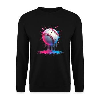 Baseball Drop Baseball Cool Teen Baseball - Unisex Sweatshirt - black - Front - Alina (178cm) & Michal (187cm)