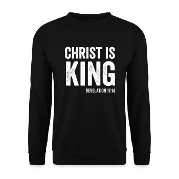 Christ est Roi Apocalypse 17:14 Christ Christ - Sweat-shirt Unisexe - noir - Devant - Alina (178cm) & Michal (187cm)