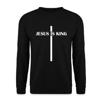 Jésus est roi Foi chrétienne Église de Jésus i - Sweat-shirt Unisexe - noir - Devant - Alina (178cm) & Michal (187cm)