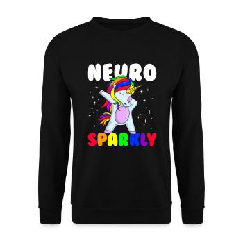 Neuro Sparkly Neurodiversity Autism Awareness - Unisex Sweatshirt - black - Front - Alina (178cm) & Michal (187cm)