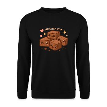 Brownies Nom Nom Nom Brownie Eater Brownie - Unisex Sweatshirt - black - Front - Alina (178cm) & Michal (187cm)