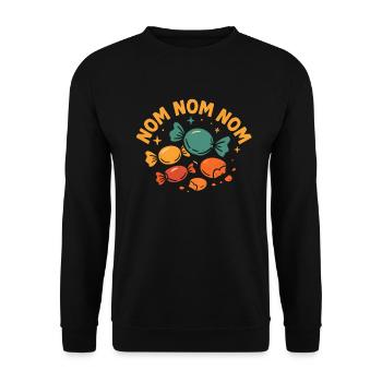 Candy Nom Nom Nom Candy Eater Candy - Unisex Sweatshirt - black - Front - Alina (178cm) & Michal (187cm)