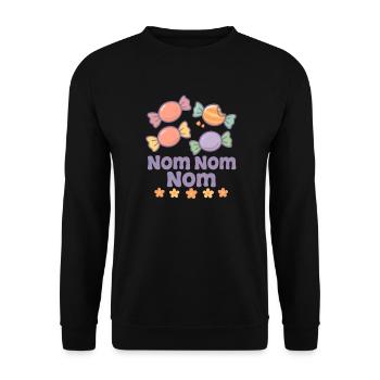 Candy Nom Nom Nom Candy Eater Candy - Unisex Sweatshirt - black - Front - Alina (178cm) & Michal (187cm)