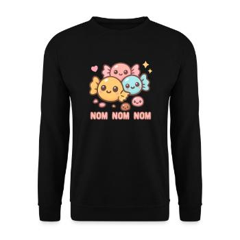 Candy Nom Nom Nom Candy Eater Candy - Unisex Sweatshirt - black - Front - Alina (178cm) & Michal (187cm)