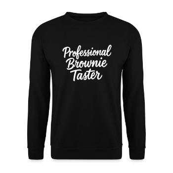 Professioneller Brownie-Verkoster Brownie - Unisex Pullover - Schwarz - Vorne - Alina (178cm) & Michal (187cm)