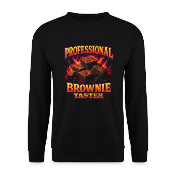 Professioneller Brownie-Verkoster Brownie - Unisex Pullover - Schwarz - Vorne - Alina (178cm) & Michal (187cm)