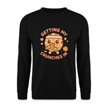 Meine Crunches im Fitnessstudio machen Lustiger Ke - Unisex Pullover - Schwarz - Vorne - Alina (178cm) & Michal (187cm)