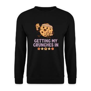 Meine Crunches im Fitnessstudio machen Lustiger Ke - Unisex Pullover - Schwarz - Vorne - Alina (178cm) & Michal (187cm)