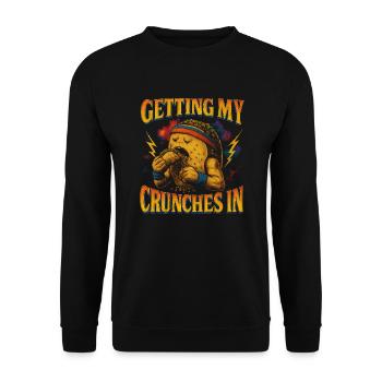 Meine Crunches im Fitnessstudio machen Lustiger Ta - Unisex Pullover - Schwarz - Vorne - Alina (178cm) & Michal (187cm)