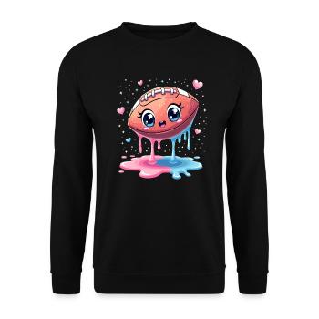 Football Tropf Fußballspieler Teen BoysTropf - Unisex Pullover - Schwarz - Vorne - Alina (178cm) & Michal (187cm)