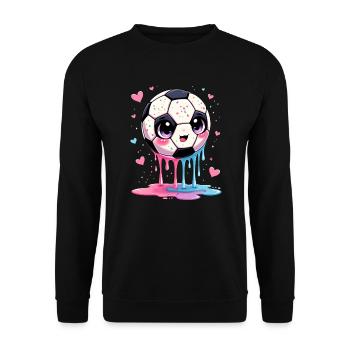 Soccer Tropf Fußballspieler Teen Boys Tropf - Unisex Pullover - Schwarz - Vorne - Alina (178cm) & Michal (187cm)