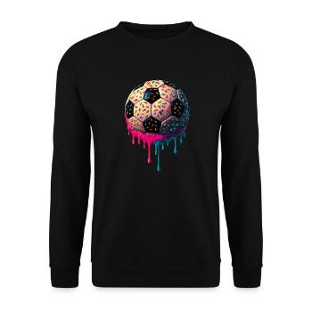 Soccer Tropf Fußballspieler Teen Boys Tropf - Unisex Pullover - Schwarz - Vorne - Alina (178cm) & Michal (187cm)