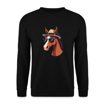Pferderennen Derby Tag Lustiges Rennpferd Derby - Unisex Pullover - Schwarz - Vorne - Alina (178cm) & Michal (187cm)
