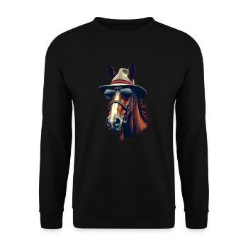 Pferderennen Derby Tag Lustiges Rennpferd Derby - Unisex Pullover - Schwarz - Vorne - Alina (178cm) & Michal (187cm)