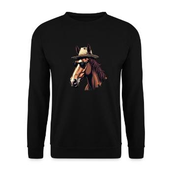 Pferderennen Derby Tag Lustiges Rennpferd Derby - Unisex Pullover - Schwarz - Vorne - Alina (178cm) & Michal (187cm)