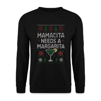 Mamacita needs an ugly margarita pullov - Unisex Sweatshirt - black - Front - Alina (178cm) & Michal (187cm)