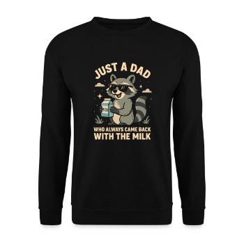 Juste un père qui revenait toujours avec le lait - Sweat-shirt Unisexe - noir - Devant - Alina (178cm) & Michal (187cm)