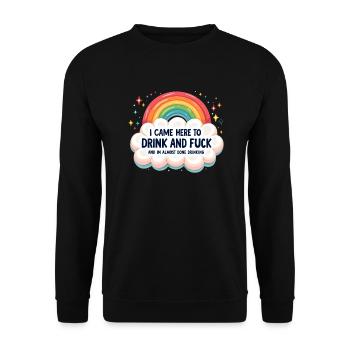 Je suis venu ici pour boire et baiser. - Sweat-shirt Unisexe - noir - Devant - Alina (178cm) & Michal (187cm)