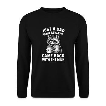 Juste un père qui revenait toujours avec le lait - Sweat-shirt Unisexe - noir - Devant - Alina (178cm) & Michal (187cm)