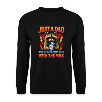 Juste un père qui revenait toujours avec le lait - Sweat-shirt Unisexe - noir - Devant - Alina (178cm) & Michal (187cm)