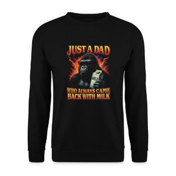 Juste un père qui revenait toujours avec le lait - Sweat-shirt Unisexe - noir - Devant - Alina (178cm) & Michal (187cm)