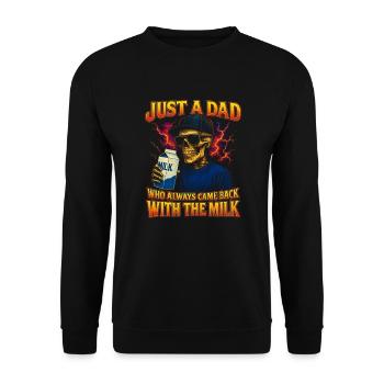 Juste un père qui revenait toujours avec le lait - Sweat-shirt Unisexe - noir - Devant - Alina (178cm) & Michal (187cm)