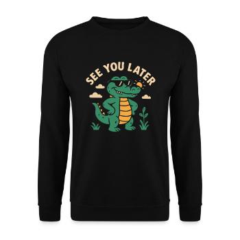 See you later, alligator, last day of school - Unisex Sweatshirt - black - Front - Alina (178cm) & Michal (187cm)
