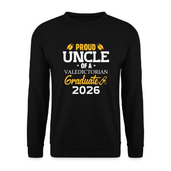 Oncle d’une famille diplômée en 2026 - Sweat-shirt Unisexe - noir - Devant - Alina (178cm) & Michal (187cm)