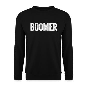 Boomer Vintage Baby Boomer Generation Stolzer Boom - Unisex Pullover - Schwarz - Vorne - Alina (178cm) & Michal (187cm)