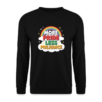 Mehr Stolz Weniger Vorurteile Regenbogen Pride Mon - Unisex Pullover - Schwarz - Vorne - Alina (178cm) & Michal (187cm)