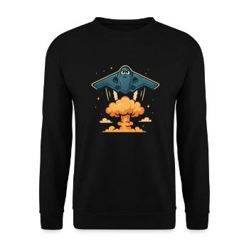 B-2 Stealth Bomber Military Aircraft B2 Bomber - Unisex Sweatshirt - black - Front - Alina (178cm) & Michal (187cm)