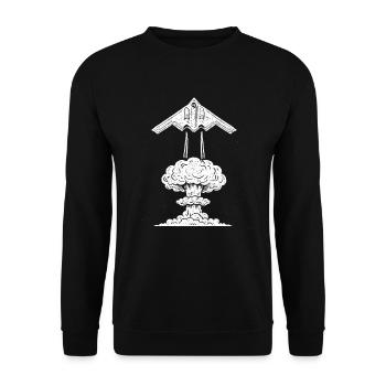 B-2 Stealth Bomber Military Aircraft B2 Bomber - Unisex Sweatshirt - black - Front - Alina (178cm) & Michal (187cm)