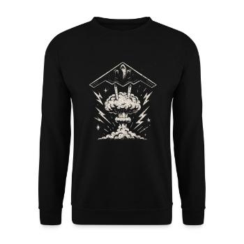 B-2 Stealth Bomber Military Aircraft B2 Bomber - Unisex Sweatshirt - black - Front - Alina (178cm) & Michal (187cm)