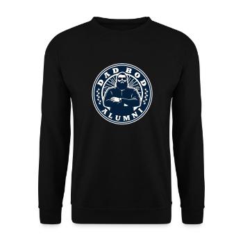 Dad Bod Alumni Lustiger Dad Bod für Männer - Unisex Pullover - Schwarz - Vorne - Alina (178cm) & Michal (187cm)
