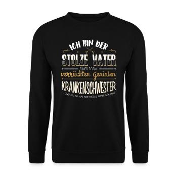 Krankenschwester Stolzer Vater Geschenk - Unisex Pullover - Schwarz - Vorne - Alina (178cm) & Michal (187cm)