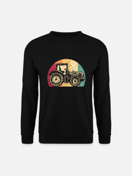 Traktor Bauer Landwirt Farmer Retro Look Geschenk - Unisex Pullover - Schwarz