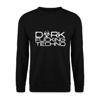 DARK F. TECHNO - Hardstyle - Unisex Pullover - Schwarz - Vorne - Alina (178cm) & Michal (187cm)