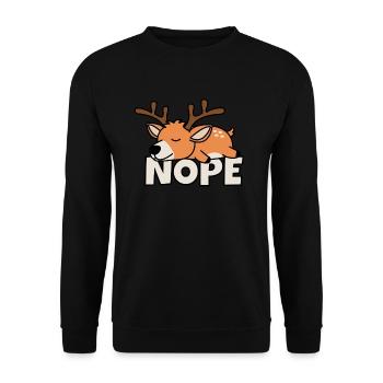 Lazy reindeer - Unisex Sweatshirt - black - Front - Alina (178cm) & Michal (187cm)