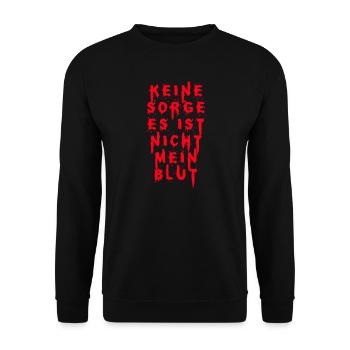 Halloween Lustige Sprüche Blut - Unisex Pullover - Schwarz - Vorne - Alina (178cm) & Michal (187cm)